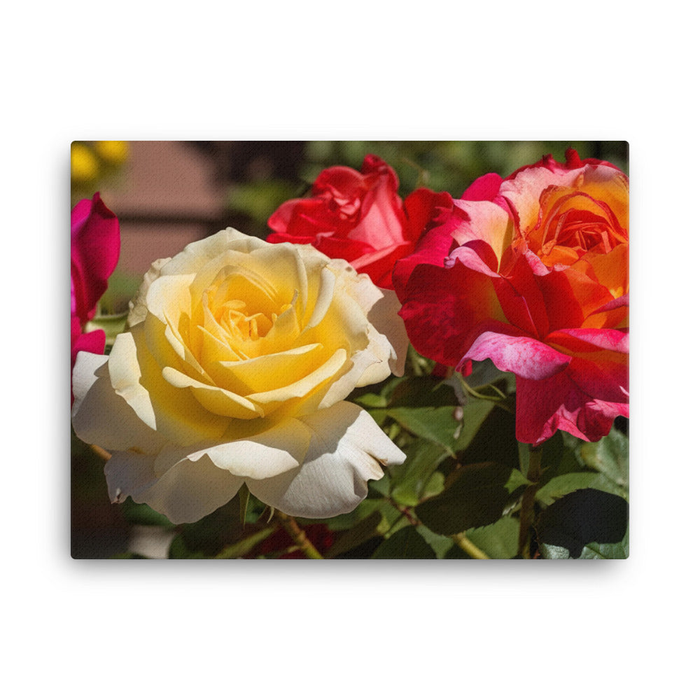 Bright Multi Colored Roses canvas - Posterfy.AI