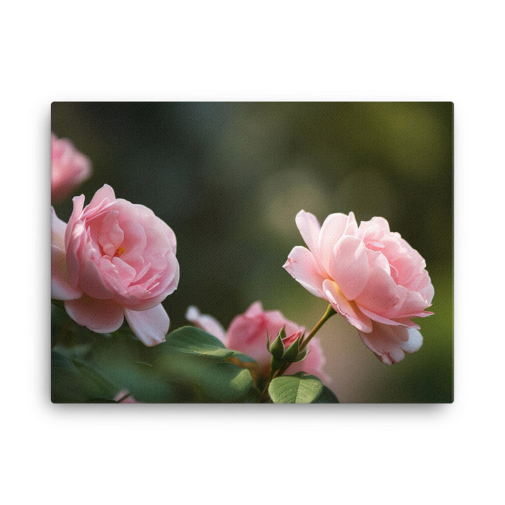 Blushing Pink Roses canvas - Posterfy.AI