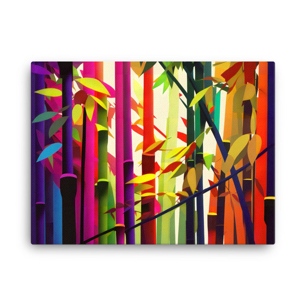 Colourful bamboo jungle canvas - Posterfy.AI