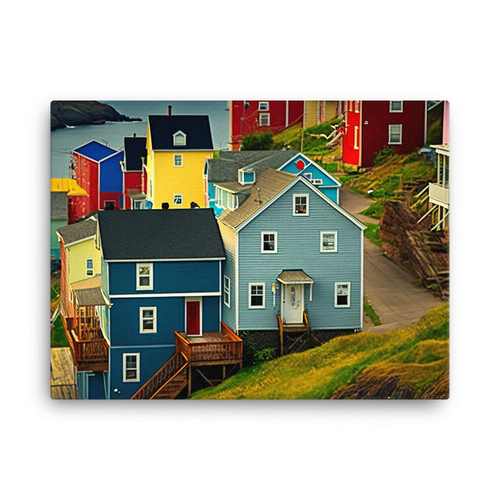 Colorful houses canvas - Posterfy.AI