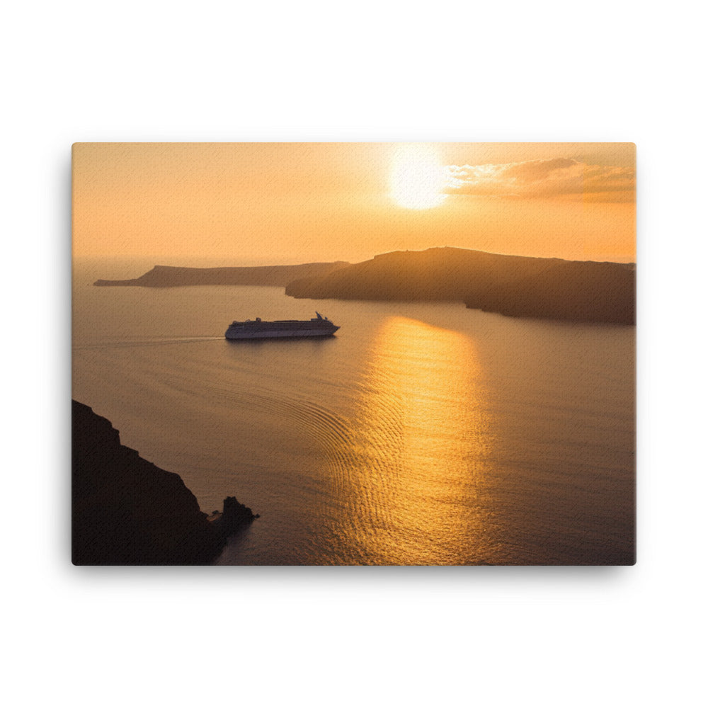 Sunset Over Santorini canvas - Posterfy.AI