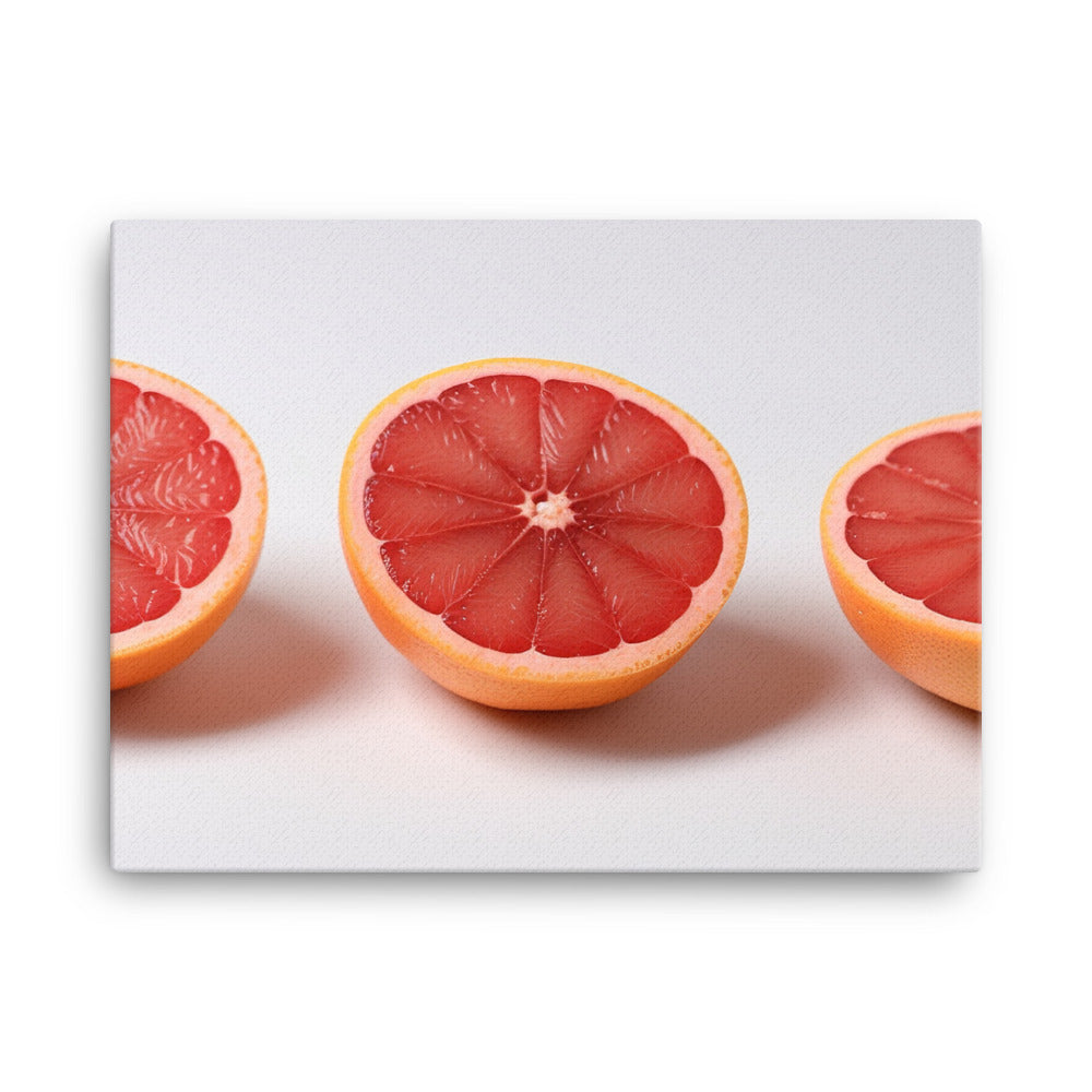 Sliced Grapefruit on a White Background canvas - Posterfy.AI