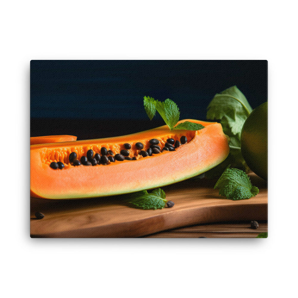 Sliced Papaya with Lime canvas - Posterfy.AI