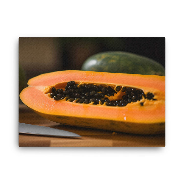 Exotic Papaya Delight canvas - Posterfy.AI