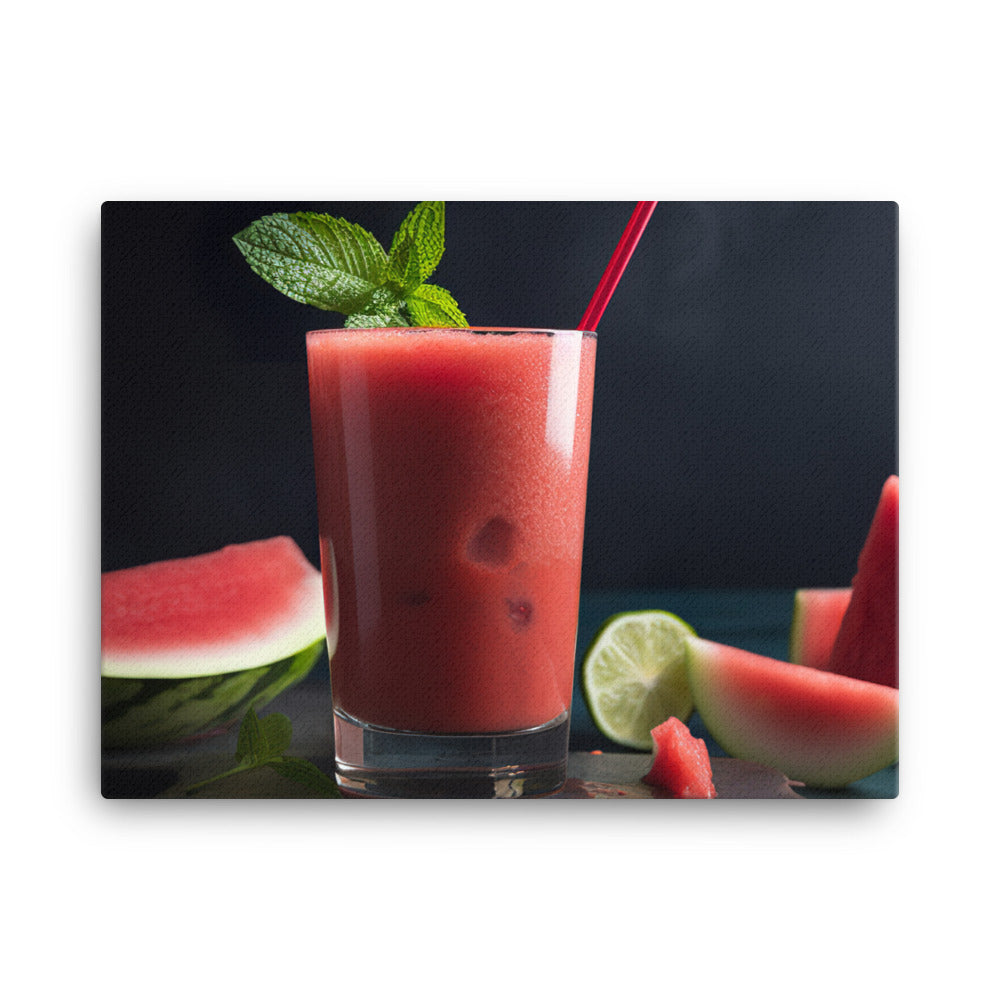 Watermelon Smoothie Time canvas - Posterfy.AI