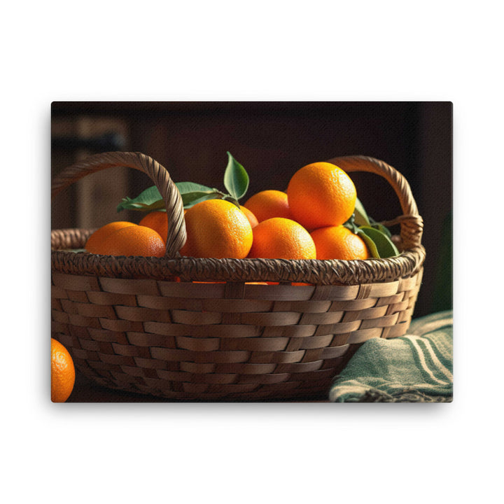 Oranges in a Wicker Basket canvas - Posterfy.AI