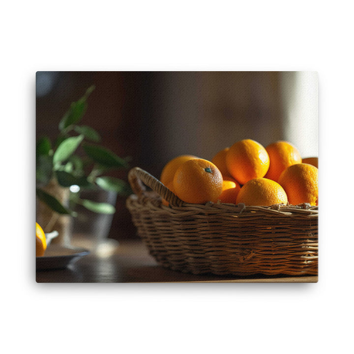 Oranges in a Wicker Basket canvas - Posterfy.AI