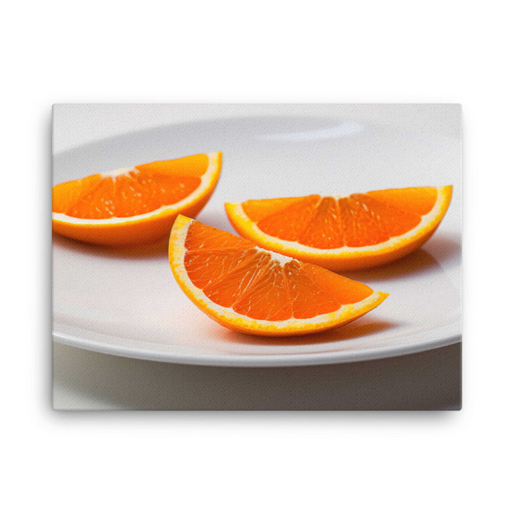 Orange Wedges on a White Plate canvas - Posterfy.AI