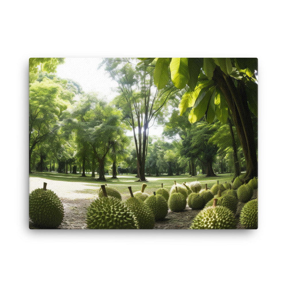 Durian Fruit in Market canvas - Posterfy.AI