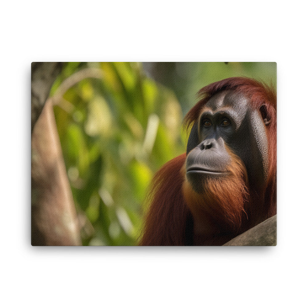 Majestic Orangutan Sitting in the Trees canvas - Posterfy.AI