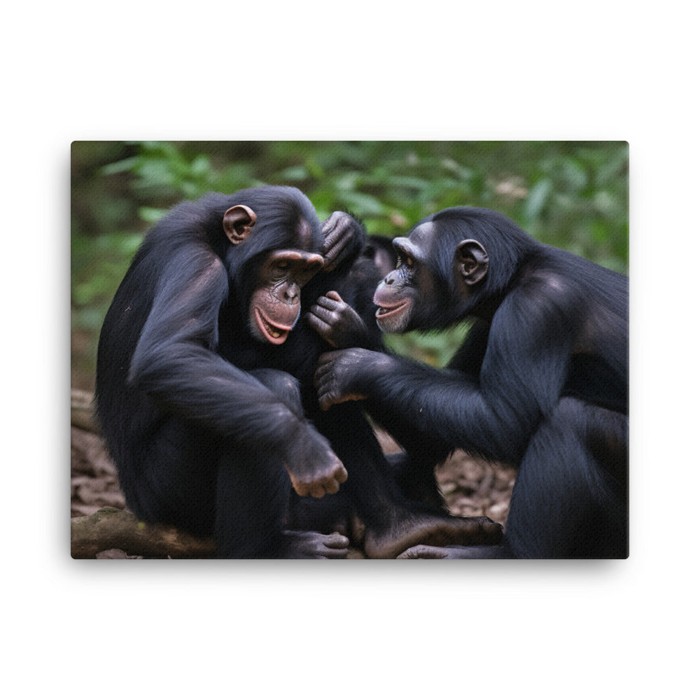Chimpanzee Family Time canvas - Posterfy.AI