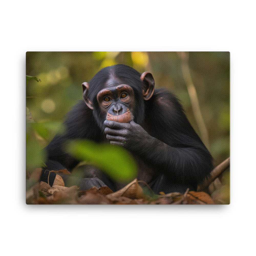 Cheeky Chimpanzee in the Wild canvas - Posterfy.AI