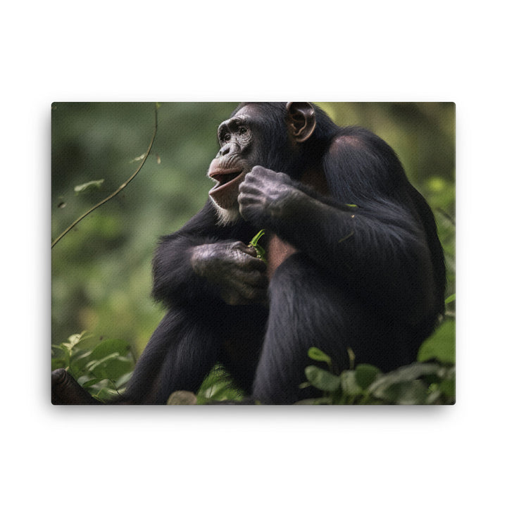 Cheeky Chimpanzee in the Wild canvas - Posterfy.AI