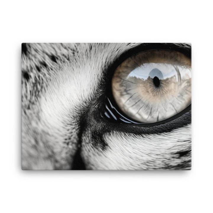 A Snow Leopard hiding in the snow canvas - Posterfy.AI