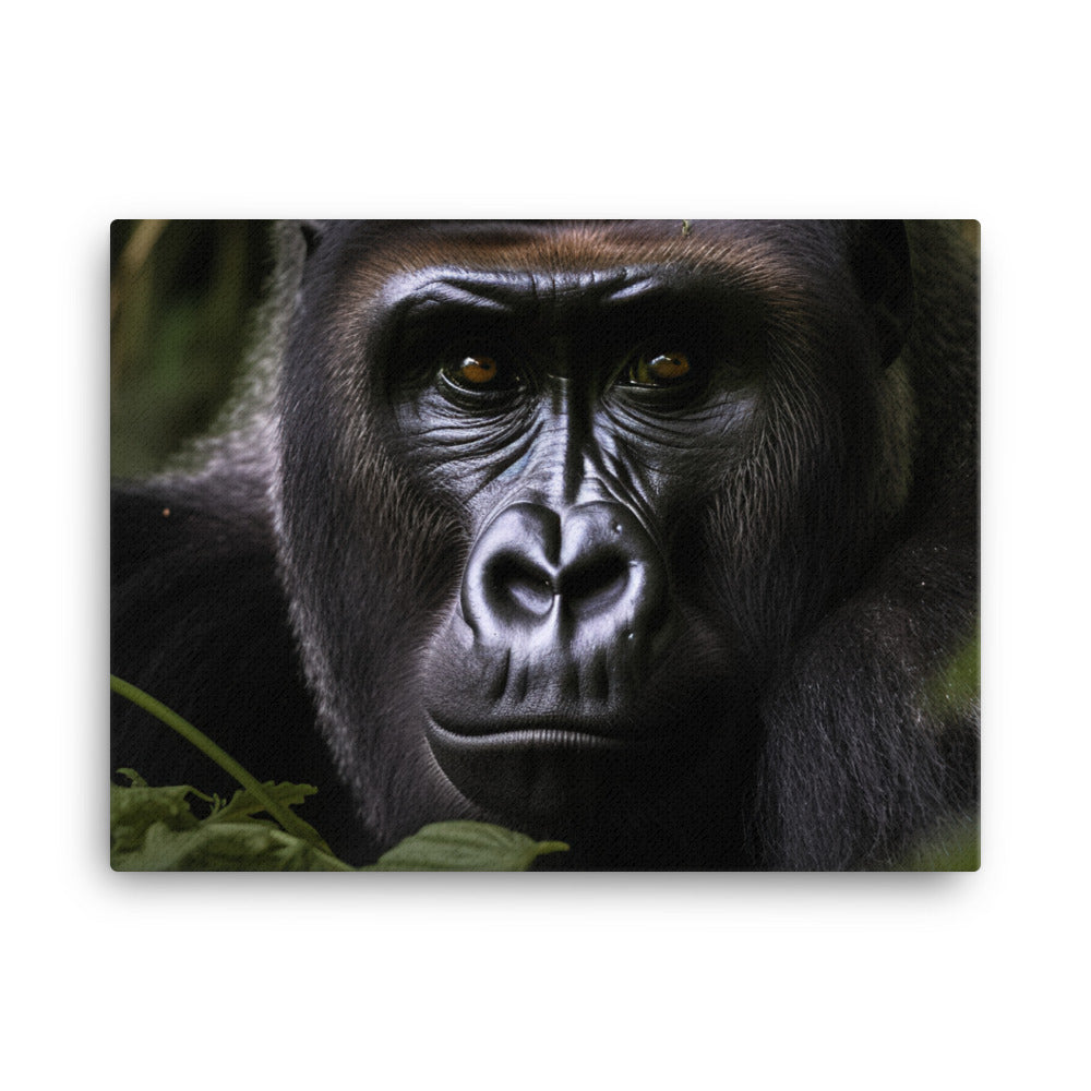 Inquisitive Gorilla in the Wild canvas - Posterfy.AI