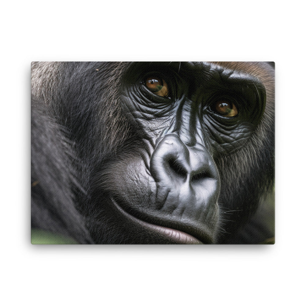 Inquisitive Gorilla in the Wild canvas - Posterfy.AI