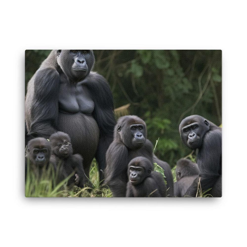 Gorilla Family Time canvas - Posterfy.AI