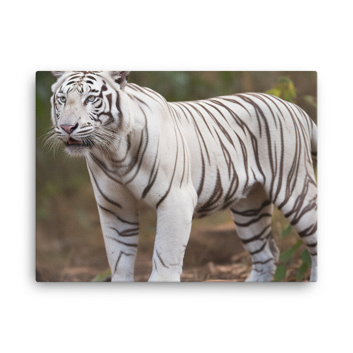 Rare White Bengal Tiger in the Wild canvas - Posterfy.AI