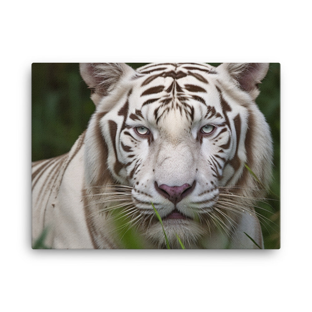 Rare White Bengal Tiger in the Wild canvas - Posterfy.AI