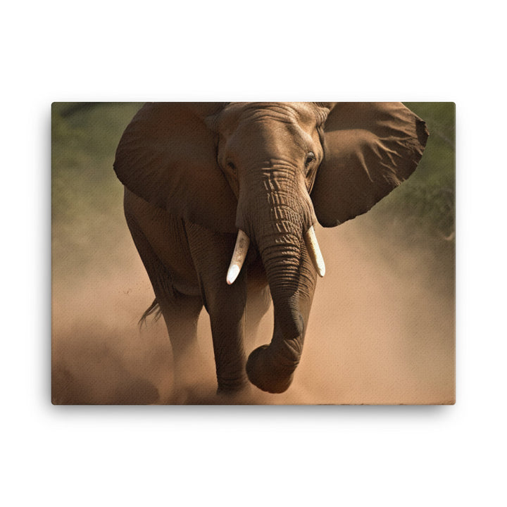 African Elephant in Motion canvas - Posterfy.AI