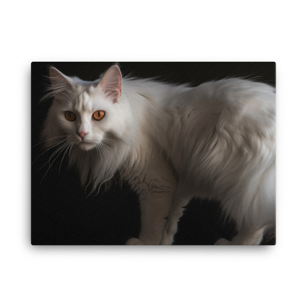 Elegant Turkish Angora posing for the camera canvas - Posterfy.AI