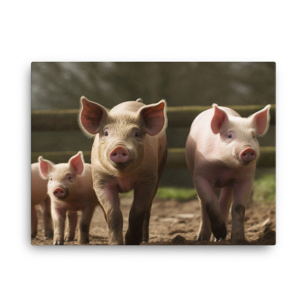 Berkshire Pig Family canvas - Posterfy.AI
