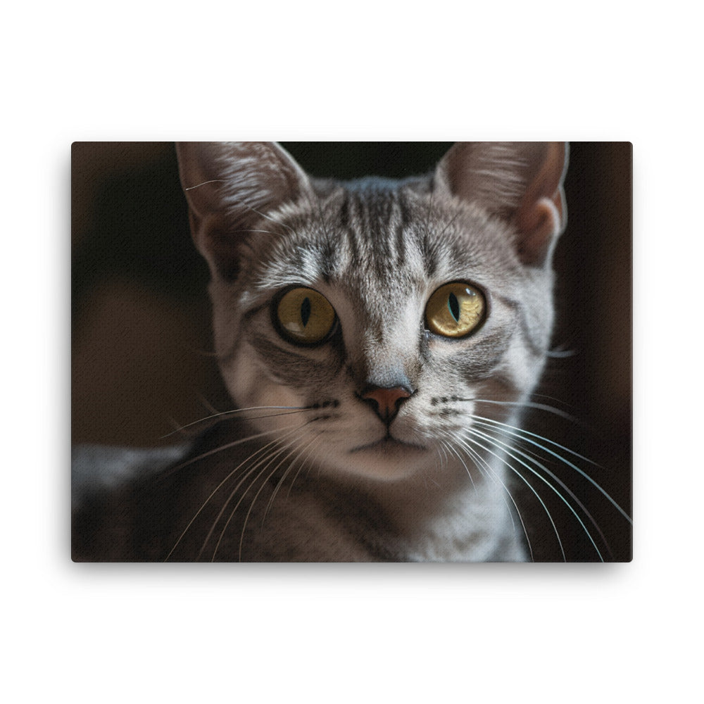 Portrait session with Egyptian Mau kitten canvas - Posterfy.AI