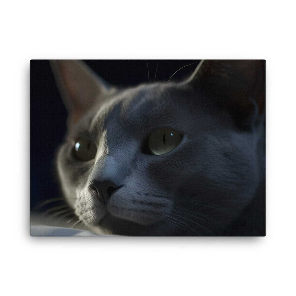 Dreamy Nights with Russian Blue canvas - Posterfy.AI