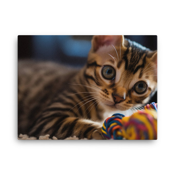 Gorgeous Bengal Kitten Playing with Toys canvas - Posterfy.AI