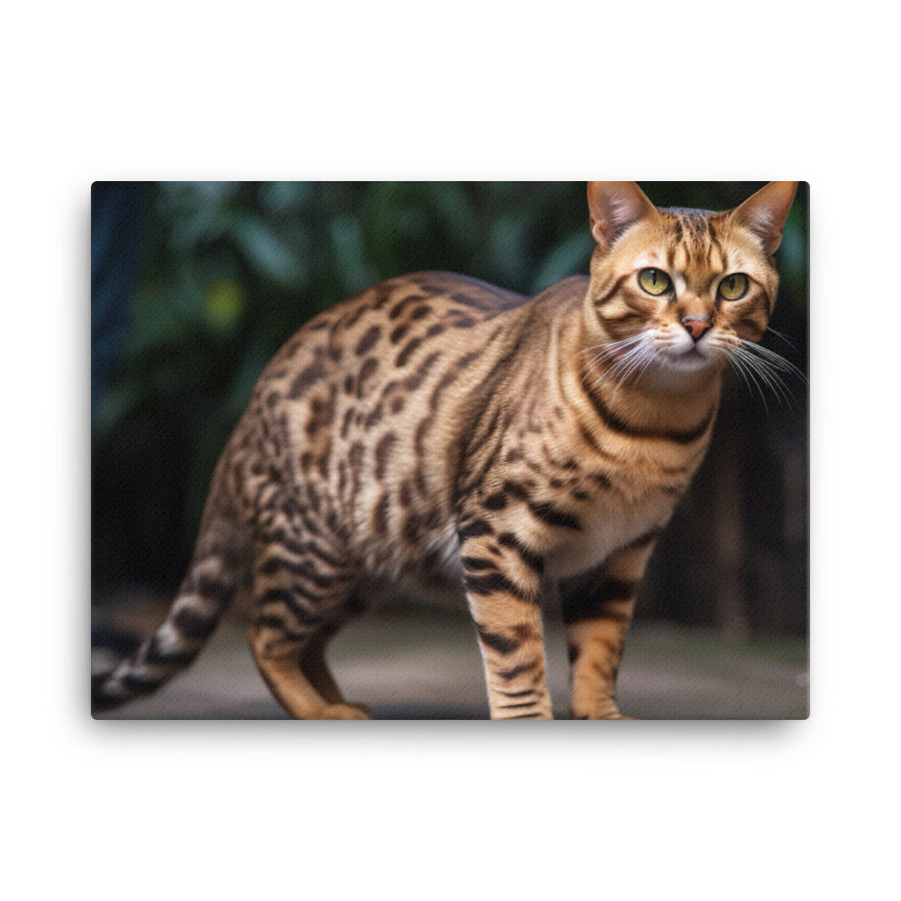 Beautiful Bengal Cat Posing for the Camera canvas - Posterfy.AI