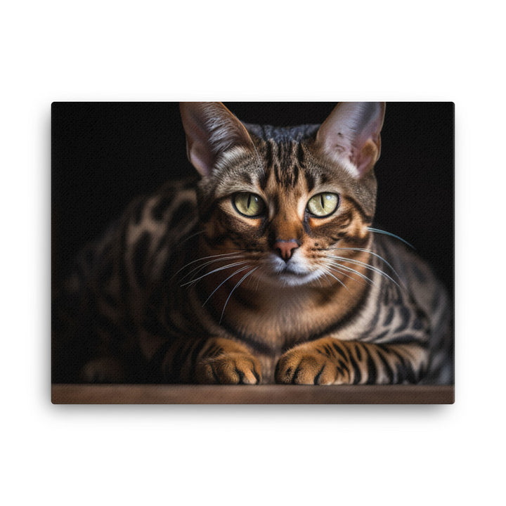 Beautiful Bengal Cat Posing for the Camera canvas - Posterfy.AI