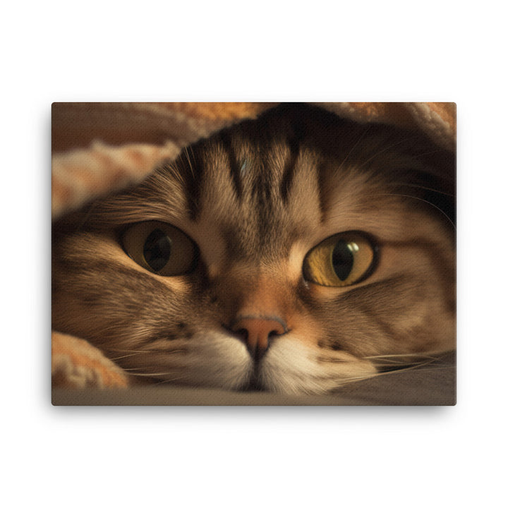 Portrait of a Scottish Fold cat canvas - Posterfy.AI