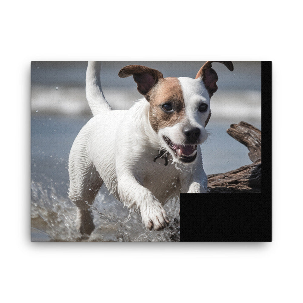 Spirited Jack Russell Terrier at Play canvas - Posterfy.AI