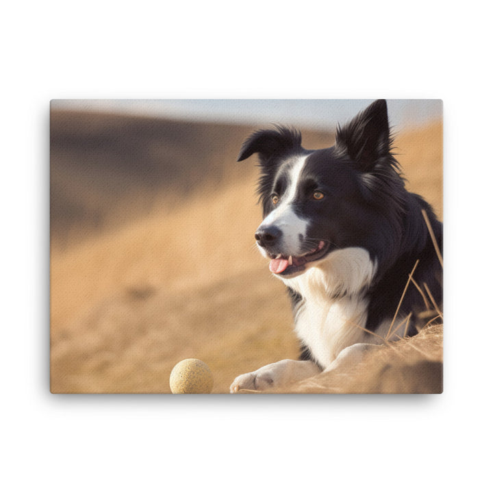 Loyal Border Collie at Work canvas - Posterfy.AI