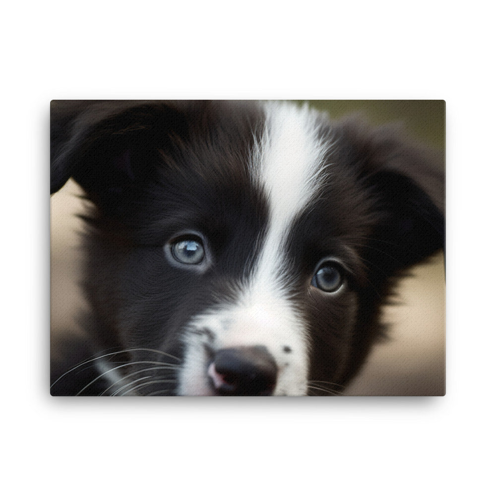 Adorable Border Collie Puppy canvas - Posterfy.AI