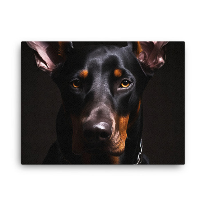 Doberman Pinschers piercing gaze canvas - Posterfy.AI