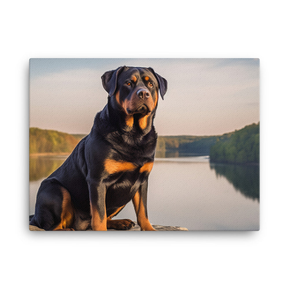 Rottweilers regal beauty canvas - Posterfy.AI
