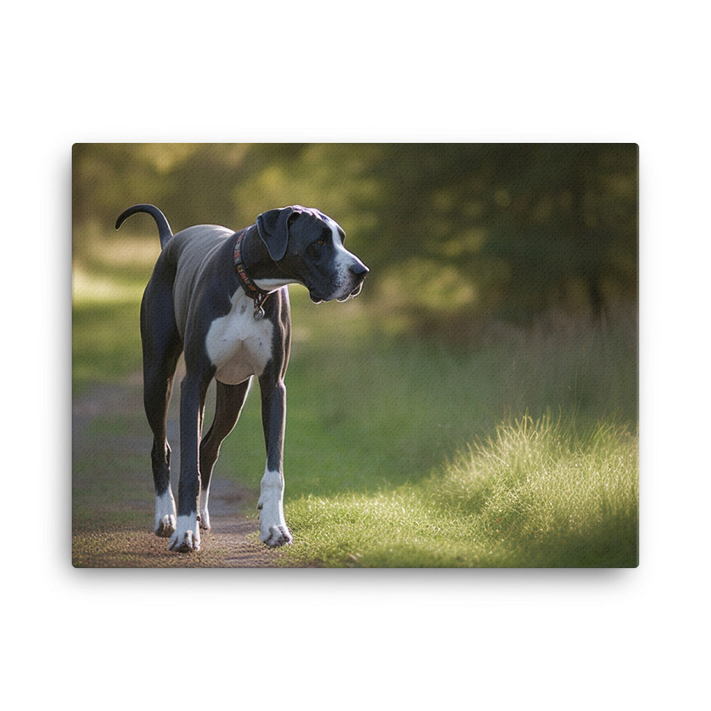 Majestic Great Dane on a Stroll canvas - Posterfy.AI