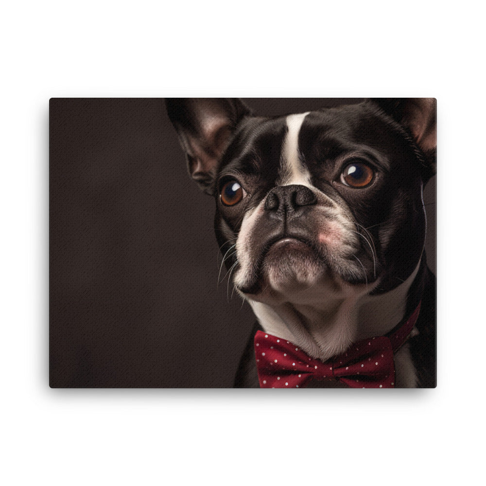 Elegant Boston Terrier Portrait canvas - Posterfy.AI