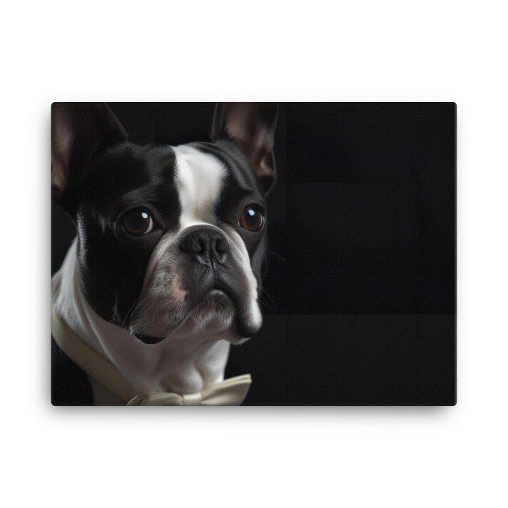 Elegant Boston Terrier Portrait canvas - Posterfy.AI