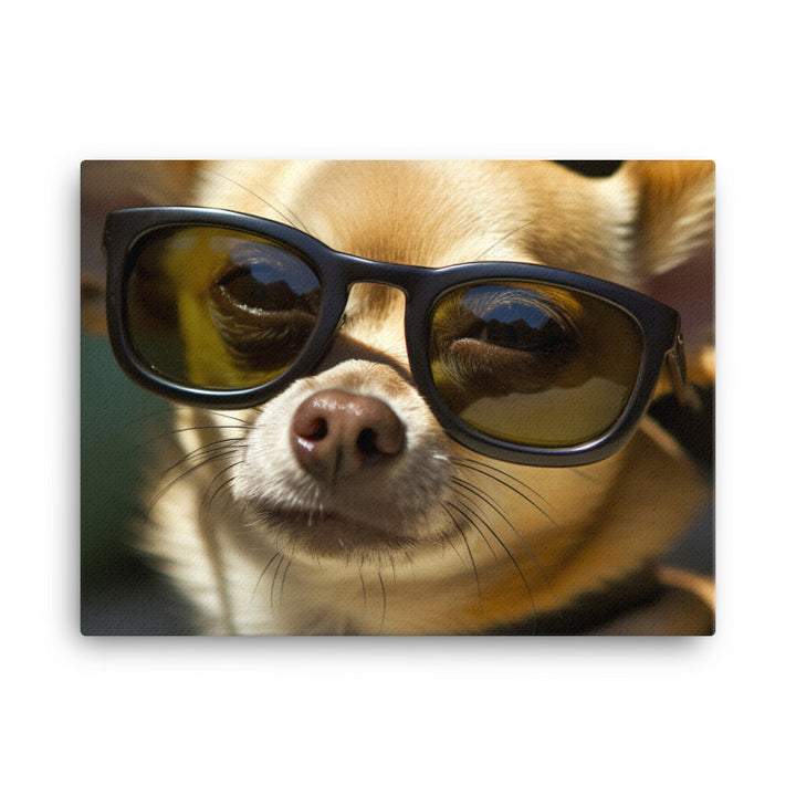 A Chihuahua wearing sunglasses canvas - Posterfy.AI