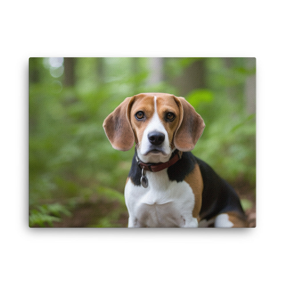 Proud Beagle posing for the camera canvas - Posterfy.AI