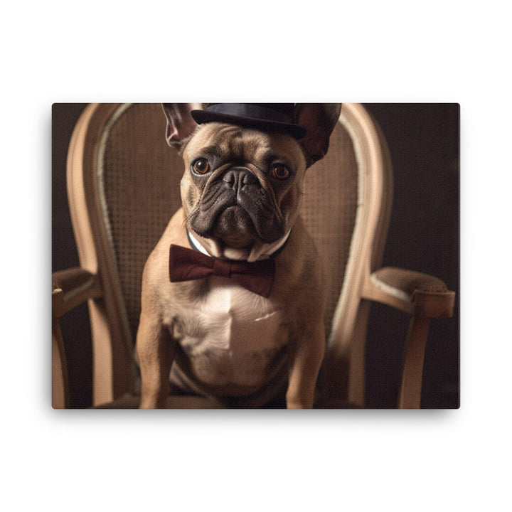 A French Bulldog dressed up in a bow tie canvas - Posterfy.AI