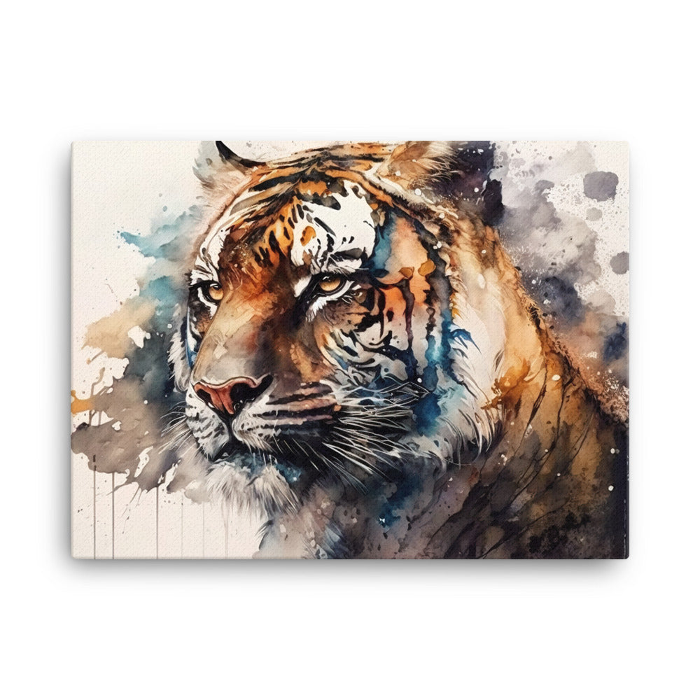Tiger in watercolour canvas - Posterfy.AI