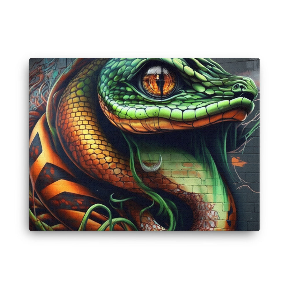 Snake in graffiti art canvas - Posterfy.AI