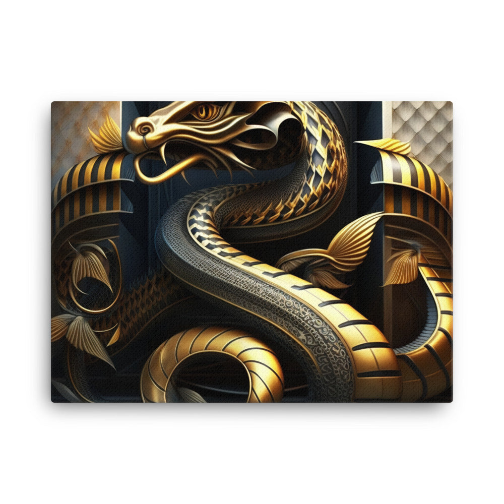 Snake in art deco canvas - Posterfy.AI