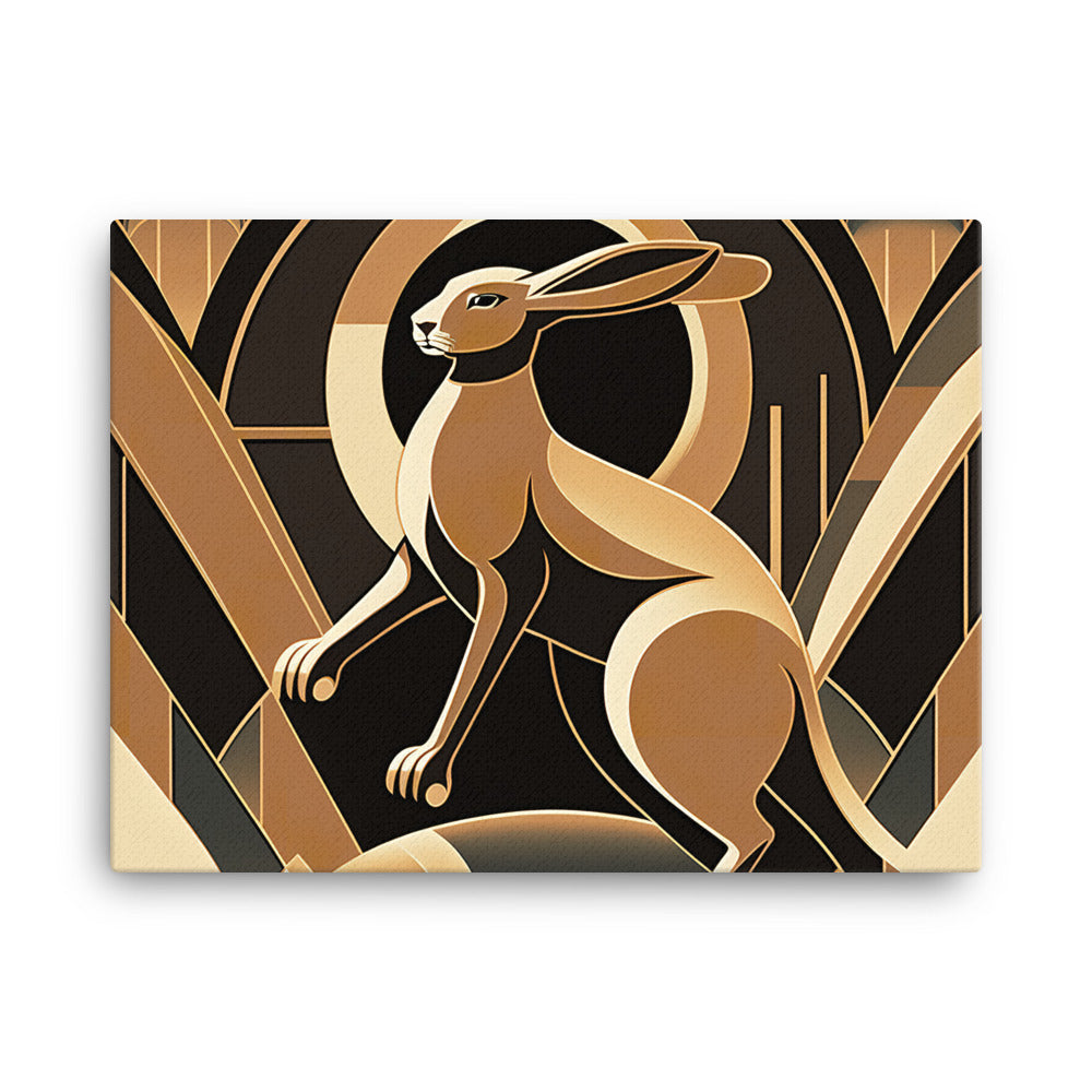 Rabbit in art deco canvas - Posterfy.AI