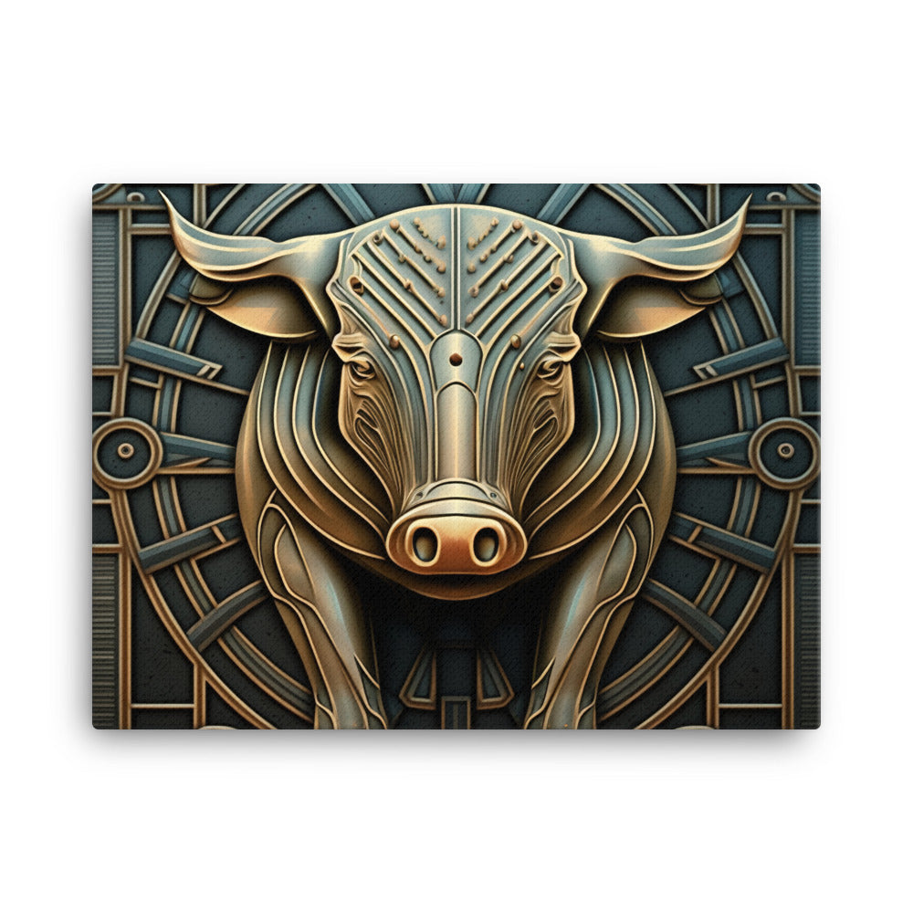 Pig in art deco canvas - Posterfy.AI