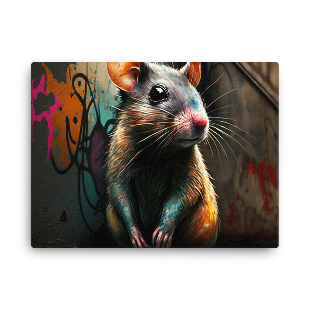 Rat in graffiti art canvas - Posterfy.AI