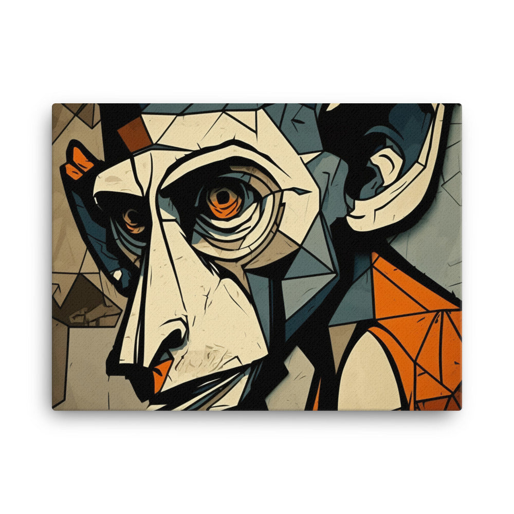 Monkey in colorful cubism style canvas - Posterfy.AI